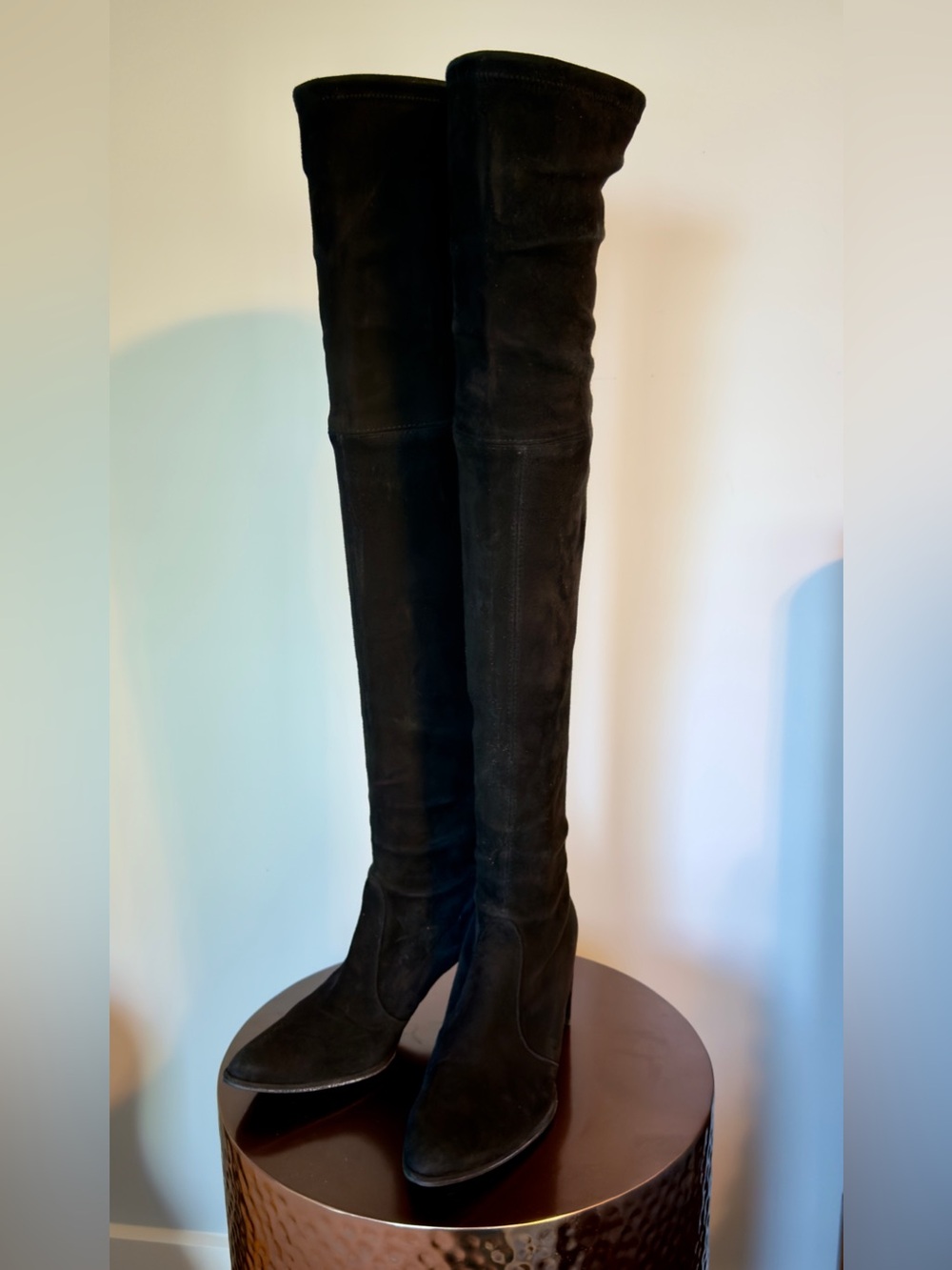Stuart Weitzman Black Over-the-Knee Suede Boots - Picture 7 of 15